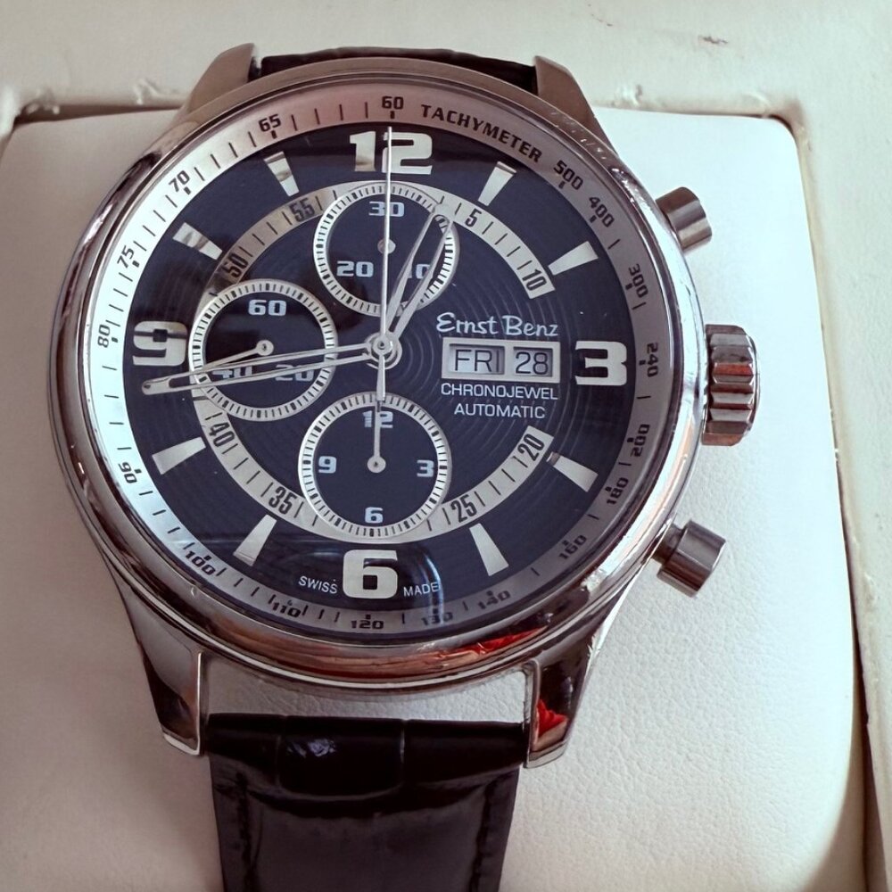 Ernst Benz 47mm Chronojewel Black Dial Black Automatic Swiss Made